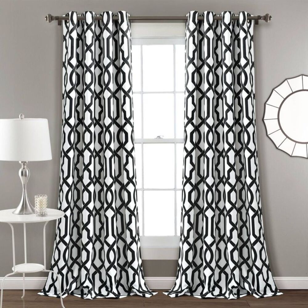 Lush Decor - 2pk 52"x84" Light Filtering Edward Curtain Panels  White